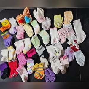 Bundle of 38 pairs!! Girls infant socks Size 0-6 month